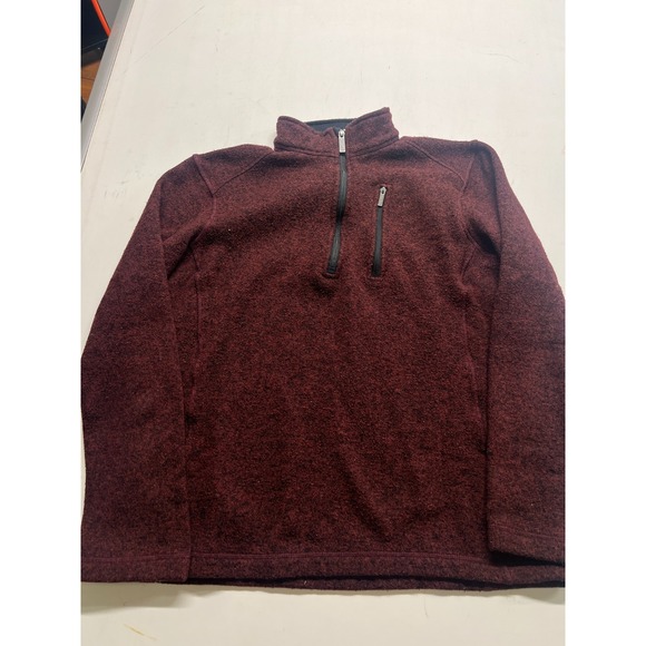 Woolrich Other - Woolrich 1/4 Zip Sweater Red Mockneck Fleece Pullover Grandpa Mens Sz Medium